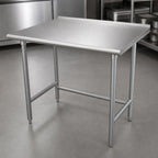 Thumbnail image #3 for Advance Tabco TFLG-300 30" x 30" 14-Gauge 304 Stainless Steel Work Table with 1-1/2" Rear Splash and Galvanized Open Base