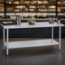 Thumbnail image #3 for Duke 108-Inch Stainless Steel Underbar Work Table with Galvanized Undershelf, Flat Top