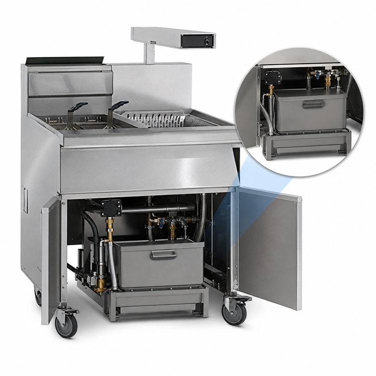 Product image #3 for Imperial Open Pot Gas Floor Fryer with Built-In Side-Car Filter System, 75 lb. Capacity