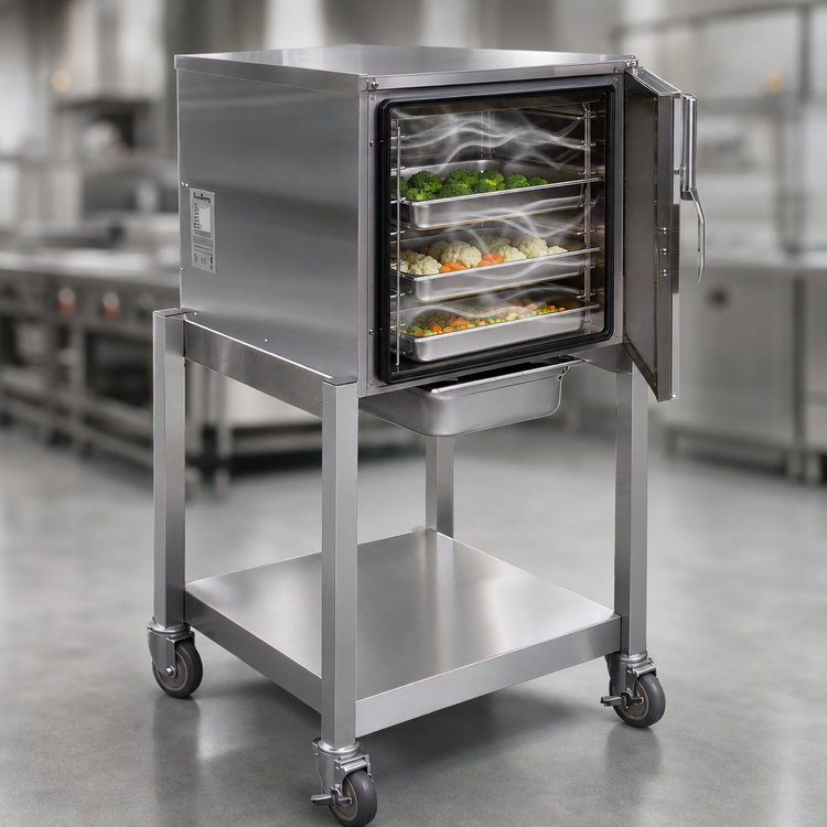 Product image #3 for AccuTemp Evolution 3-Pan Connectionless Boilerless Electric Convection Steamer, 14 kW, 480V, Stand-Mounted