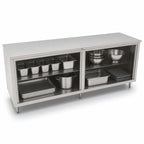 Thumbnail image #3 for John Boos 4CO6-36108 Open Front Stainless Steel Work Table, 108 x 36 Inches, 16-Gauge 300 Series Top, Stallion Safety Edge