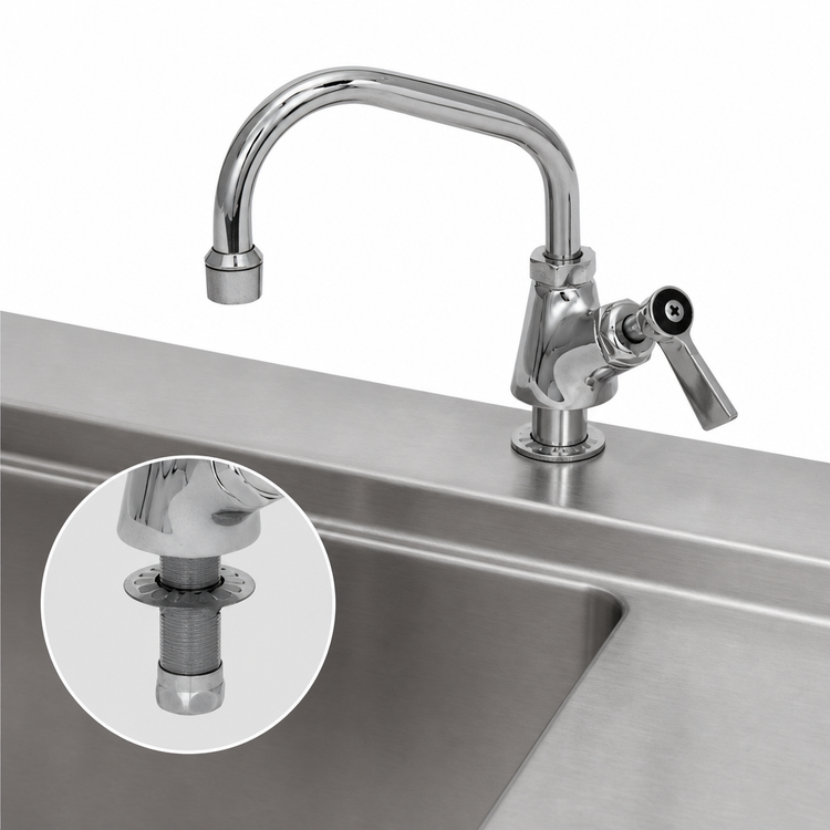 Product image #3 for Single-Hole Deck-Mount Manual Faucet with 8-Inch Swing Spout and Lever Handle