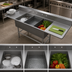 Thumbnail image #3 for John Boos Pro-Bowl 3-Compartment Commercial Stainless Steel Sink with Dual 36-Inch Drainboards and 14-Inch Deep Bowls