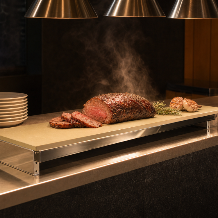 Product image #3 for Richlite Heat-Resistant Carving Station Cutting Board, 48 x 8 x 1/2 Inch, with Stainless Steel Brackets