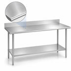 Thumbnail image #3 for Duke Manufacturing 416S-3672-5R 72 x 36-Inch Stainless Steel Work Table with 5-Inch Riser, 16-Gauge Top, Bullnose Edge and Undershelf