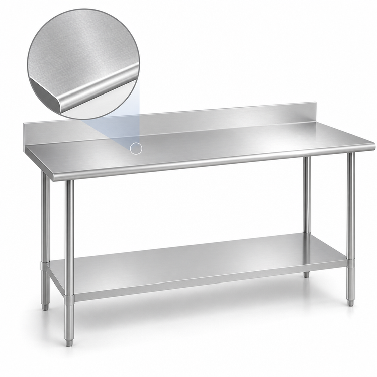 Product image #3 for Duke 72-Inch x 36-Inch Stainless Steel Work Table with 5-Inch Riser and Undershelf