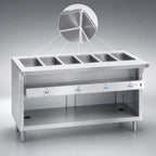Thumbnail image #3 for Duke Manufacturing Thurmaduke E-6-DLSS 88-Inch Stainless Steel Electric Steamtable, 6 Sealed Wells, Open Storage Base