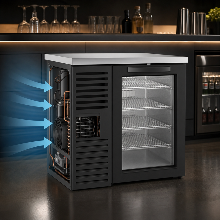 Product image #3 for True Premier Bar 36-Inch One-Section Refrigerated Back Bar Cooler with Locking Glass Door