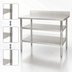 Thumbnail image #3 for Eagle Group Adjustable Work Table Undershelf, 72 x 30 Inches, 18/304 Stainless Steel, for Uni-Lok Hat Channel Frame Tables