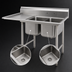 Thumbnail image #3 for Eagle Group 414 Series Two-Compartment Commercial Sink with Left Drainboard