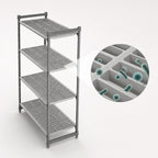 Thumbnail image #3 for Cambro Camshelving® Basics Plus CBU213064V4580 21 x 30 x 64 Inch 4-Shelf Vented Stationary Starter Shelving Unit, Brushed Graphite