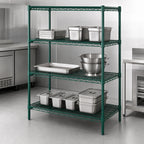 Thumbnail image #4 for Metro Super Erecta N446K3 Stationary Green Epoxy-Coated Wire Starter Shelving Unit, 4 Shelves, 42W x 21D x 63H