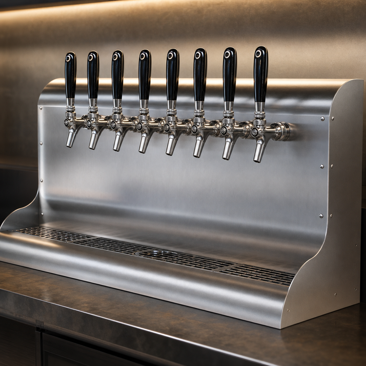Product image #3 for Perlick 27-Inch Wide 9-Faucet Modular Wall-Mount Glycol-Cooled Draft Beer Dispensing Tower