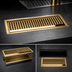 Thumbnail image #3 for Micro Matic Drop-In Stainless Steel Drip Tray Trough with Louvered PVD Brass Screen, 13 x 6 Inches