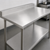 Thumbnail image #3 for John Boos Stallion 108-Inch x 24-Inch Stainless Steel Top Work Table with 5-Inch Backsplash and Undershelf