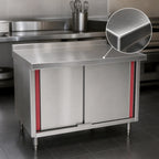 Thumbnail image #3 for Eagle Group Spec-Master UCB3048SEM Enclosed Stainless Steel Work Table, Sliding Doors, 14-Gauge Top, Marine Edge, 48 x 30 Inches