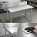 Thumbnail image #3 for Advance Tabco Stainless Steel Work Table, 48 x 36 Inches, 10-Inch Backsplash, Open Base