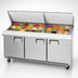 Thumbnail image #3 for Everest Refrigeration 71-1/8-Inch Mega-Top Three-Section Sandwich Prep Table with 30-Pan Opening