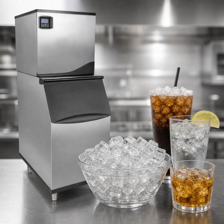 Product image #3 for Maxx Ice Intelligent Series 22-Inch Air-Cooled Modular Full-Dice Ice Machine with 310-lb Storage Bin