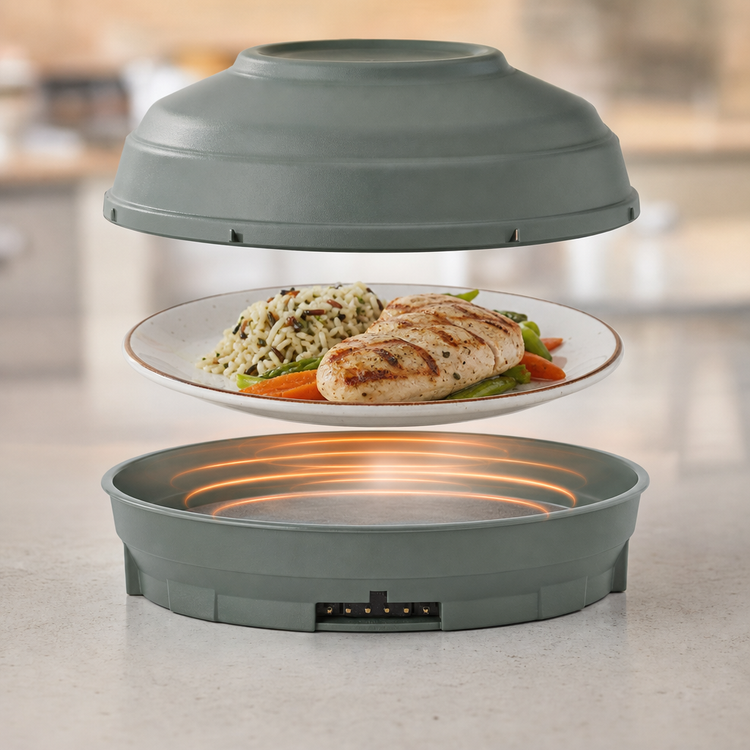 Product image #4 for Cambro Camduction® Meadow Meal Delivery Base for 9-Inch Plates, 9-9/16 Inch Dia. x 1-15/16 Inch H