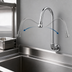 Thumbnail image #3 for T&S Brass Wall-Mounted Swivel Gooseneck Spout with Rose Spray, 3/8