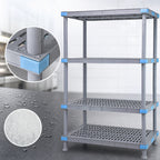 Thumbnail image #3 for Quantum Millenia QP246086VS-4 4-Shelf Stationary Polymer Shelving Starter Unit, 60 x 24 x 86 Inches, Gray