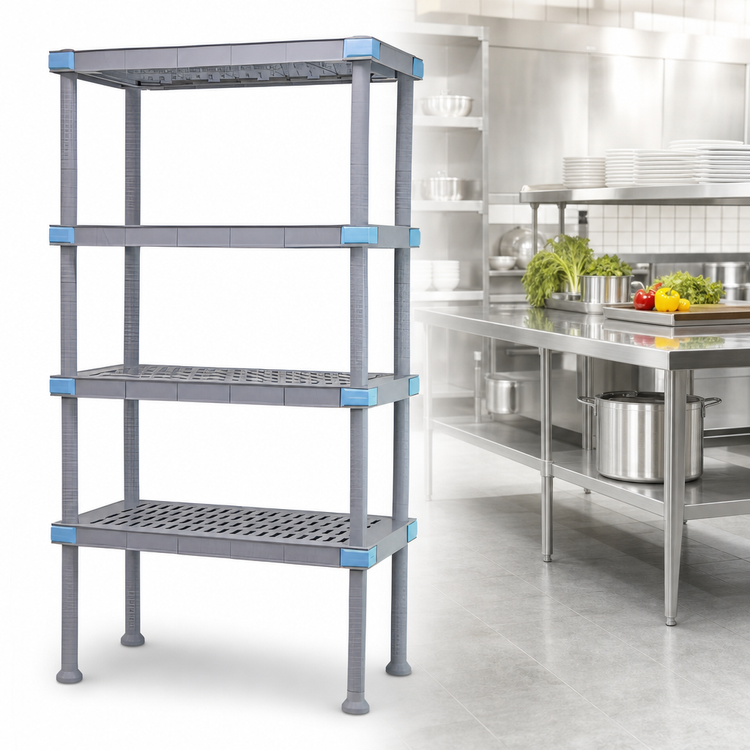 Product image #3 for Quantum Millenia 42" x 18" x 62" Gray Stationary Polymer Starter Shelving Unit