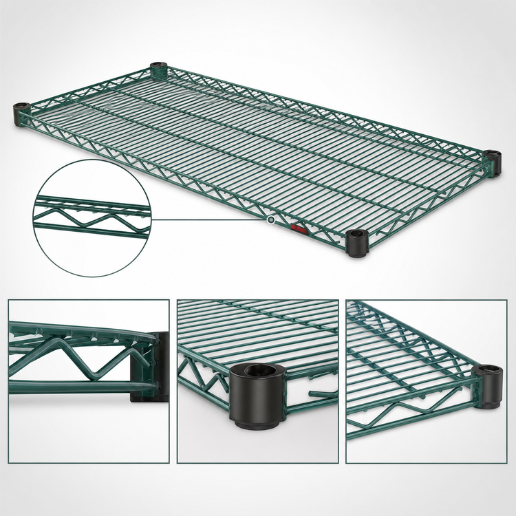 Product image #3 for EagleGard Quad-Adjust Wire Shelf, 42"W x 24"D, 800 lb Capacity, Hybrid Epoxy Finish