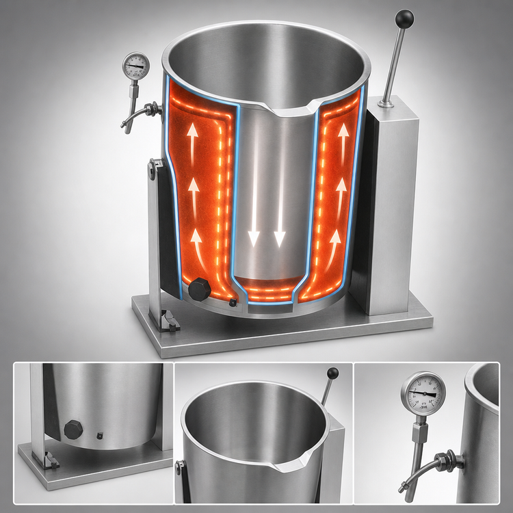 Product image #3 for Legion TEH-20 5 Gallon Electric Full Steam Jacket Tilting Tabletop Kettle