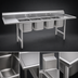 Thumbnail image #3 for Eagle Group 314-18-4-24R Four-Compartment Stainless Steel Commercial Sink with Right Drainboard