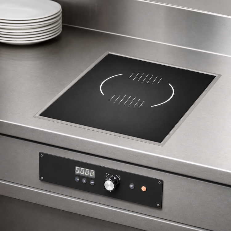 Product image #3 for DIPO Induction 2.6 kW Single-Burner Drop-In Commercial Induction Range with Separately Mounted Digital Controls
