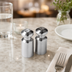 Thumbnail image #3 for American Metalcraft Mini Stainless Steel Salt and Pepper Shaker Set, 3 oz Each, Satin Finish