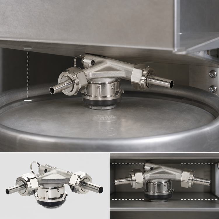 Product image #3 for Krowne Mastertap Low Profile Stainless Steel S-System European Keg Coupler