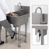 Thumbnail image #3 for Advance Tabco One-Station Floor-Mounted Knee-Operated Stainless Steel Service Sink with Gooseneck Spout