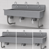 Thumbnail image #3 for Advance Tabco 60-Inch 3-Station Wall Mounted Knee Operated Hand Sink, 16 Gauge 304 Stainless Steel
