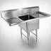 Thumbnail image #3 for John Boos B-Series 1-Compartment Stainless Steel Sink with 2 Drainboards and 10-Inch Backsplash, 57-1/4 Inch W