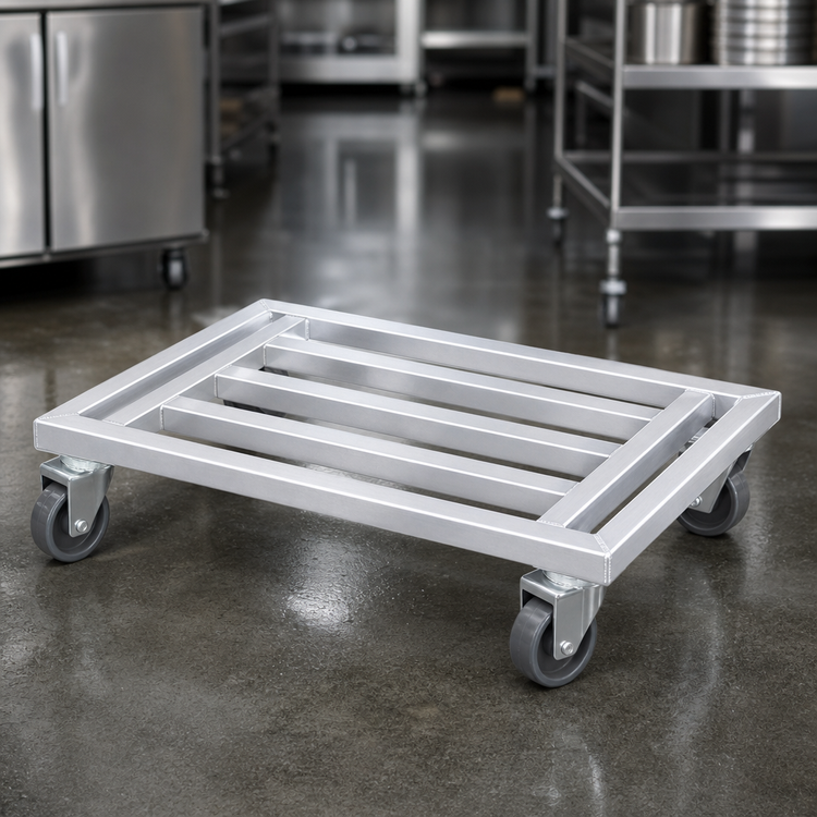 Product image #3 for Mobile Tubular Aluminum Dunnage Dolly with 5-Inch Swivel Casters, 48 x 20 x 8 In.