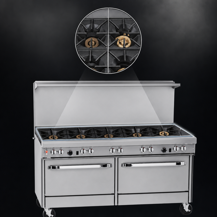 Product image #3 for Southbend Ultimate 60-Inch Gas Restaurant Range with 8 Open Burners and 2 Convection Ovens