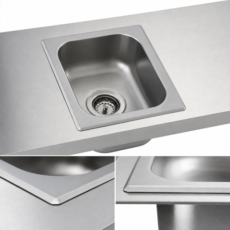 Product image #3 for Eagle Group Self-Rimming Drop-In Sink, No Deck, Single Compartment, 14 x 16 x 9.5-Inch Bowl, Stainless Steel, Top or Bottom Mount