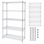 Thumbnail image #3 for Quantum WR63-1830C-5 Chrome-Plated Wire Shelving Starter Unit, 30"W x 18"D x 63"H, 5 Shelves