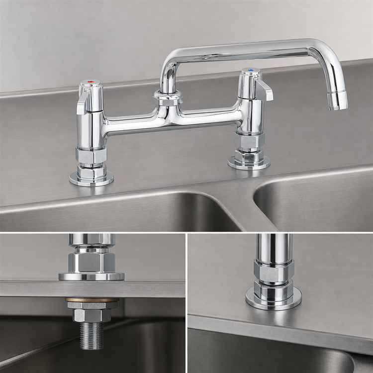 Product image #3 for Equip 8-Inch Centers Deck Mount Mixing Faucet with 10-Inch Swing Nozzle and Lever Handles