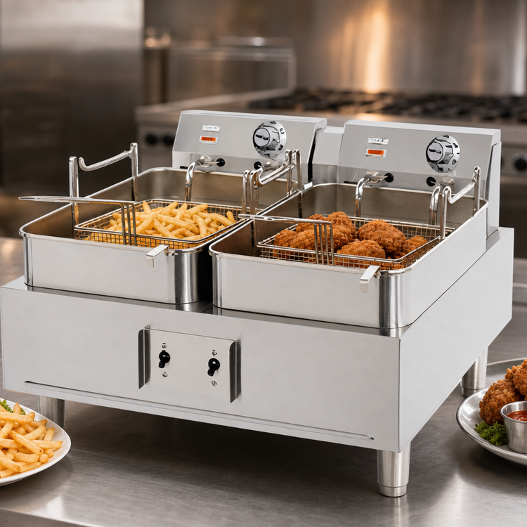 Product image #3 for Wells F-30 Countertop Electric Deep Fryer with Dual 15 lb Fry Pots