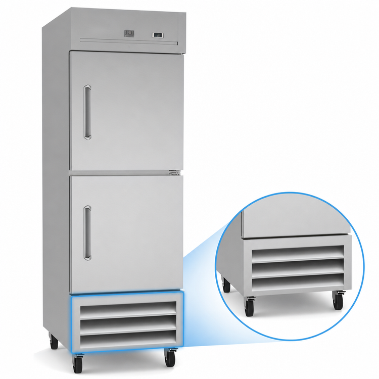 Product image #3 for Kelvinator Commercial 27-Inch One-Section Reach-In Refrigerator, Self-Contained Bottom Mount, Solid Half Doors, 21 Cu. Ft.