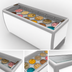 Thumbnail image #3 for Koolmore 70-Inch Straight Glass Ice Cream Dipping Display Cabinet, 12-Tub, 20 Cu. Ft., Self-Contained Refrigeration