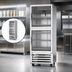 Thumbnail image #3 for Beverage-Air One-Section Display Reach-In Refrigerator with 2 Half Glass Hinged Doors, 16.85 Cu. Ft., Stainless Steel