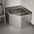 Thumbnail image #3 for Eagle Corner Floor-Mounted Flush-Edge Mop Sink with 21-Inch x 21-Inch x 12-Inch Fabricated Bowl, 304 Stainless Steel