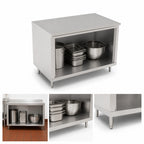 Thumbnail image #3 for John Boos 4CO4-3036 36" x 30" Stainless Steel Work Table with Open-Front Cabinet Base, Flat 14-Gauge 300-Series Top