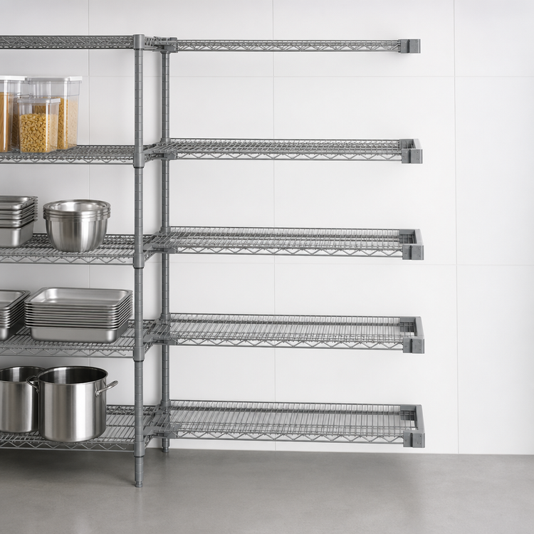 Product image #3 for Eagle Valu-Master 5-Tier Wire Add-On Shelving Unit, 72W x 21D x 74H, Pewter Gray Epoxy