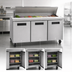 Thumbnail image #3 for Hoshizaki Steelheart 72-Inch Three-Section Sandwich Top Refrigerated Prep Table, 16-Pan Top Rail