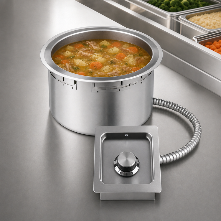 Product image #3 for Wells SS-10TU Top-Mount Round Drop-In Food Warmer for 11 Quart Inserts, Thermostatic, Non-Insulated, 208/240V